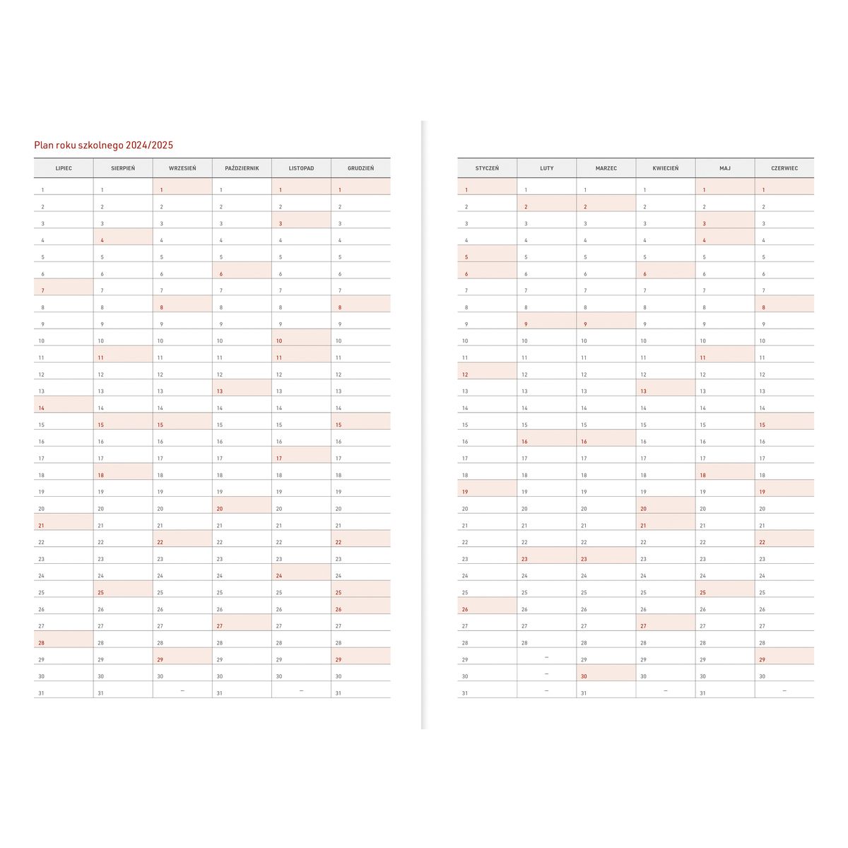 Kalendarz nauczyciela książkowy (terminarz) B5TN060B- Wydawnictwo Wokół Nas 2024/2025 B5 PCV bezbarwny B5 (graffiri)