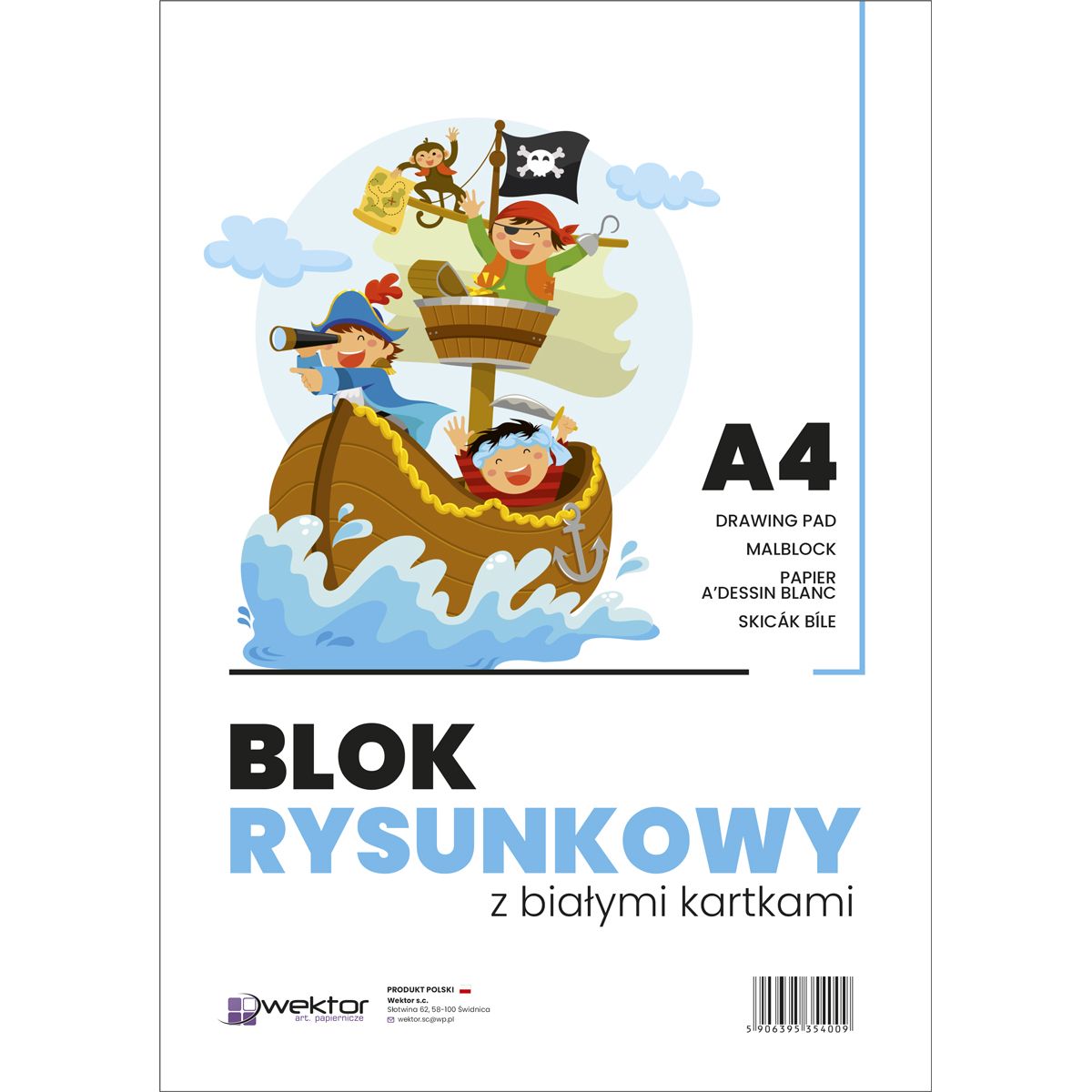 Blok rysunkowy A4 biały 80g 20k [mm:] 210x297 Wektor
