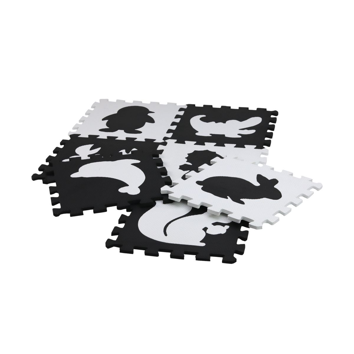 Mata dla malucha Puzzle Mata Kontrastowa Edukacyjna Pianka EVA Czarno-Białe 19 ele. Lean (17481)