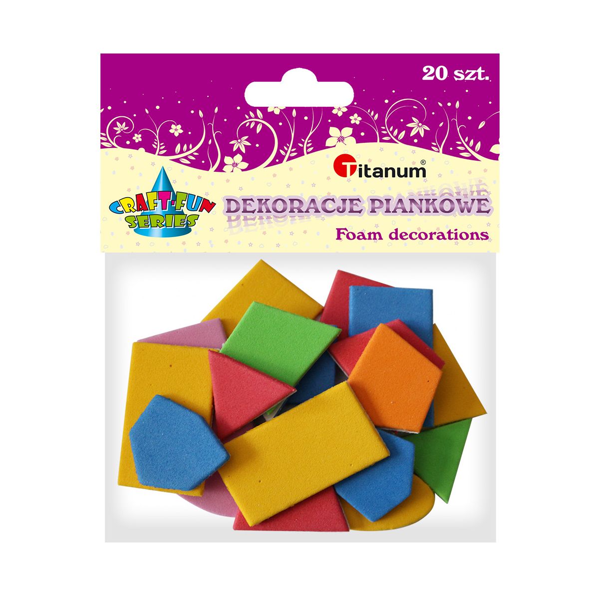 Dekoracje piankowe Titanum Craft-Fun Series Figury geometryczne mix kolorów