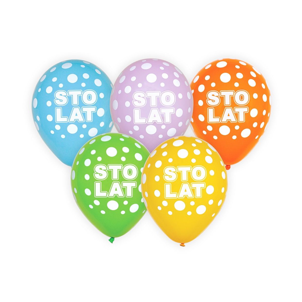 Balon gumowy Sto lat/mix kolor, 5 szt. mix 300mm 12cal Godan (GZ-STL5)