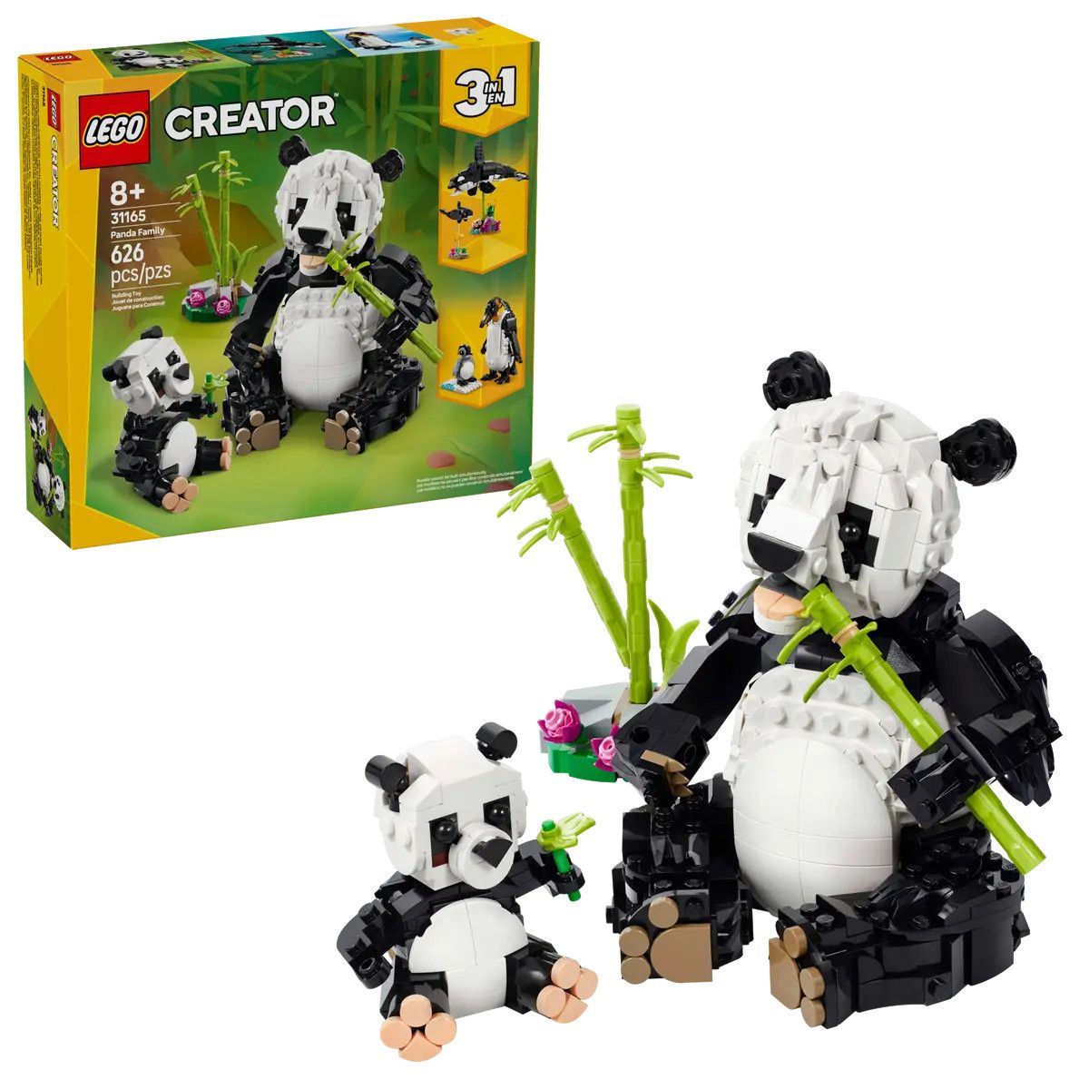 Klocki konstrukcyjne Lego Creator 3w1 Dzikie zwierzęta: rodzina pand (31165)