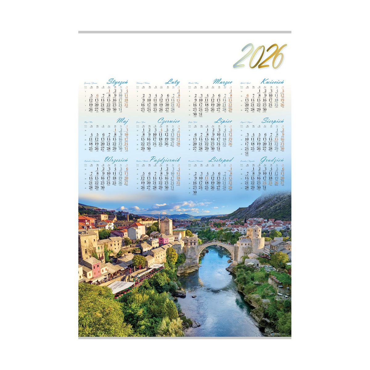 Kalendarz ścienny (401000) k:2915-377 LATO plakatowy 607mm x 880mm Lucrum (PL08)