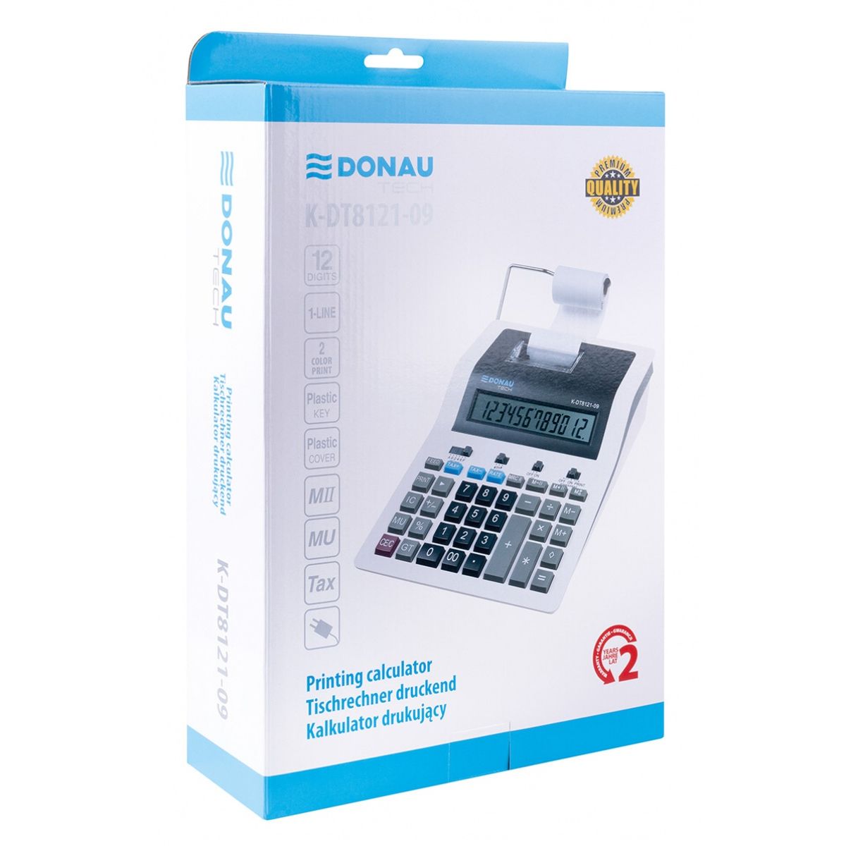 Kalkulator na biurko Donau Tech drukujący (K-DT8121-09)