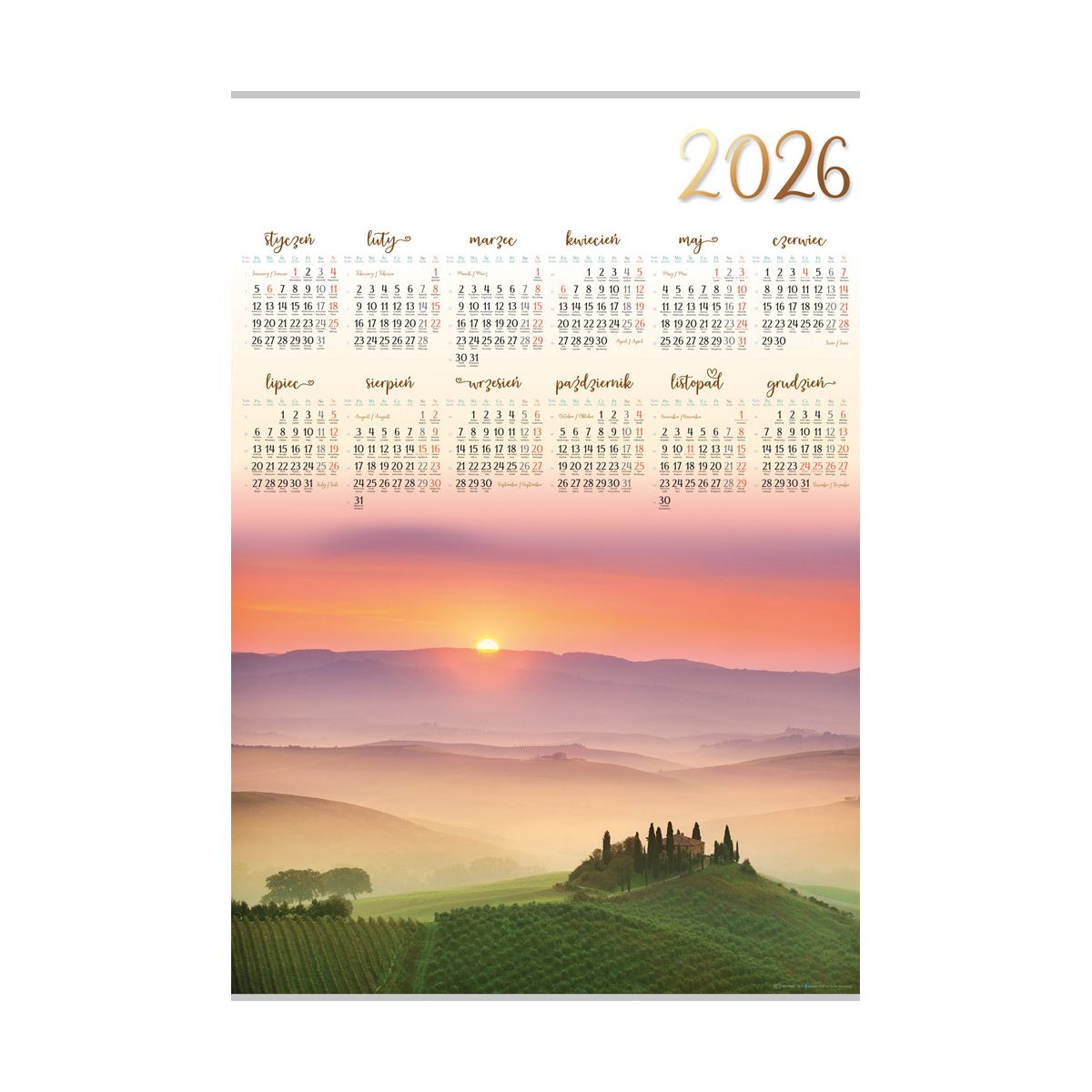 Kalendarz ścienny (401000) k:2915-377 RZEKA plakatowy 607mm x 880mm Lucrum (PL05)