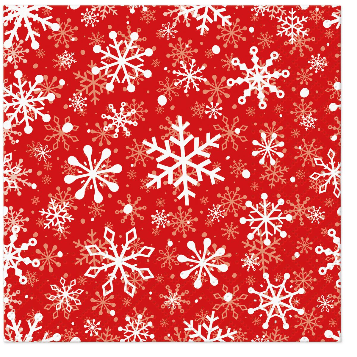 Serwetki Paw Coktail BN Christmas Snowflakes light red mix nadruk bibuła [mm:] 150x150 (SDC230633)