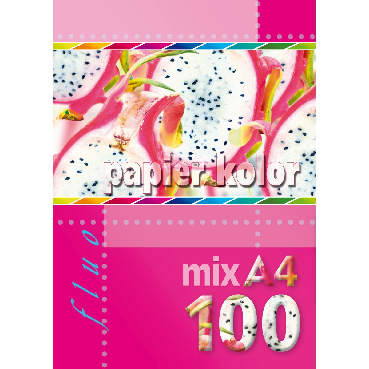 Papier kolorowy Kreska fluo A4 mix 80g