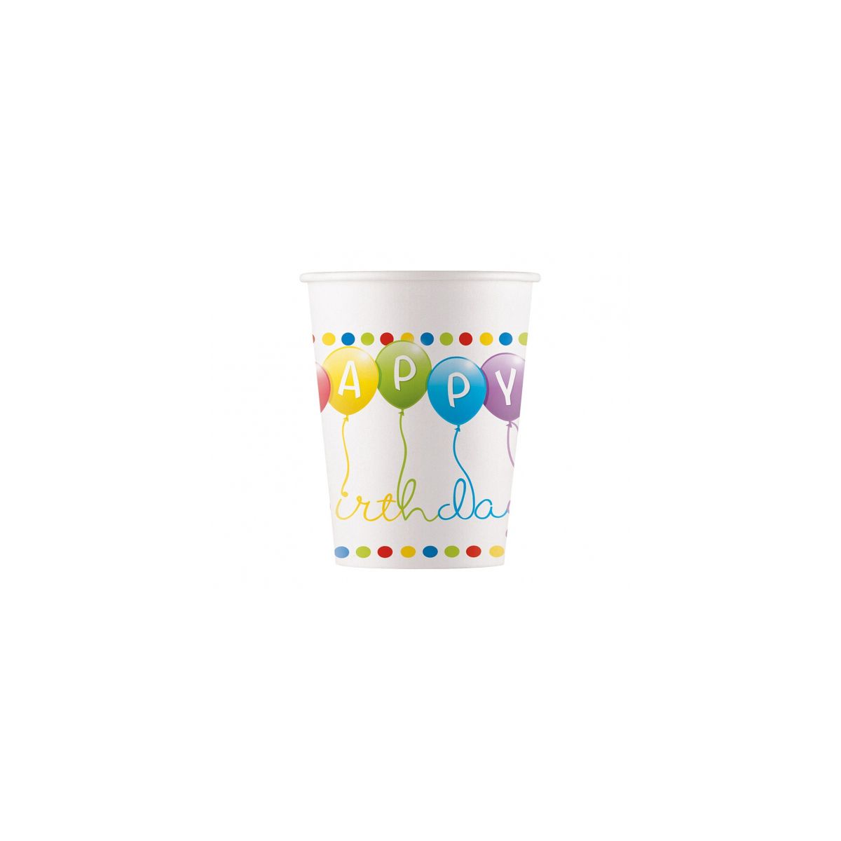 Kubek jednorazowy Godan Birthday Streamers papier 200ml (93461)