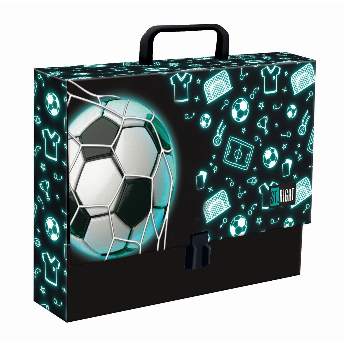 Teczka kartonowa na zatrzask Neon Football A4 czarny [mm:] 330x90 Unipap