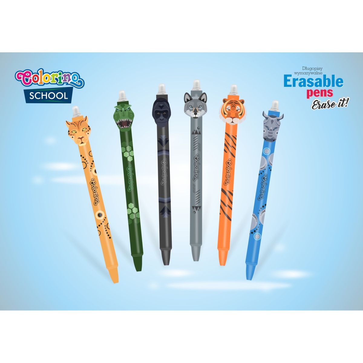 Długopis wymazywalny Automatyczny Kids Animals niebieski Patio (02671PTR)