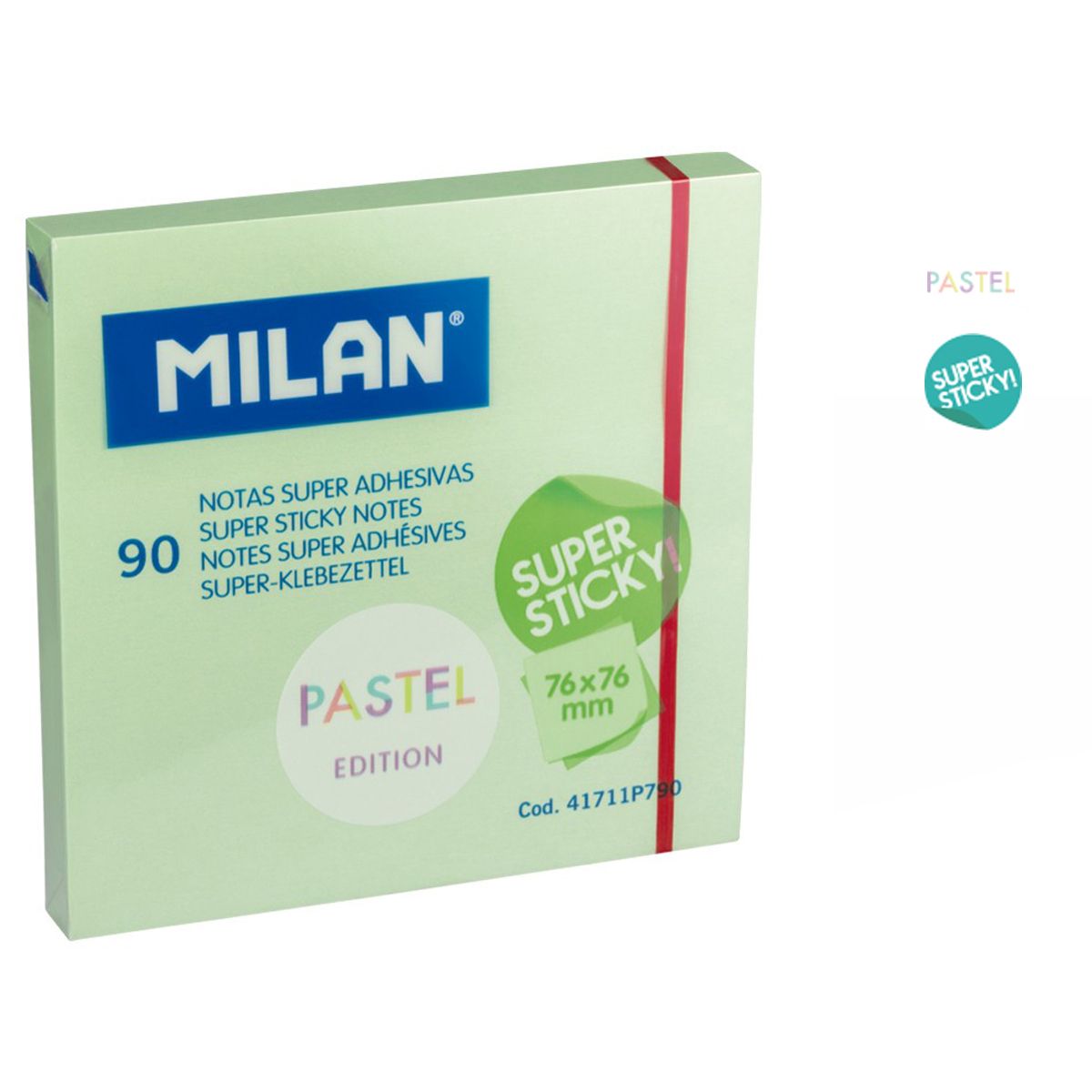 Notes samoprzylepny (karteczki) Milan zielony 90k [mm:] 7x76 (41711P790)