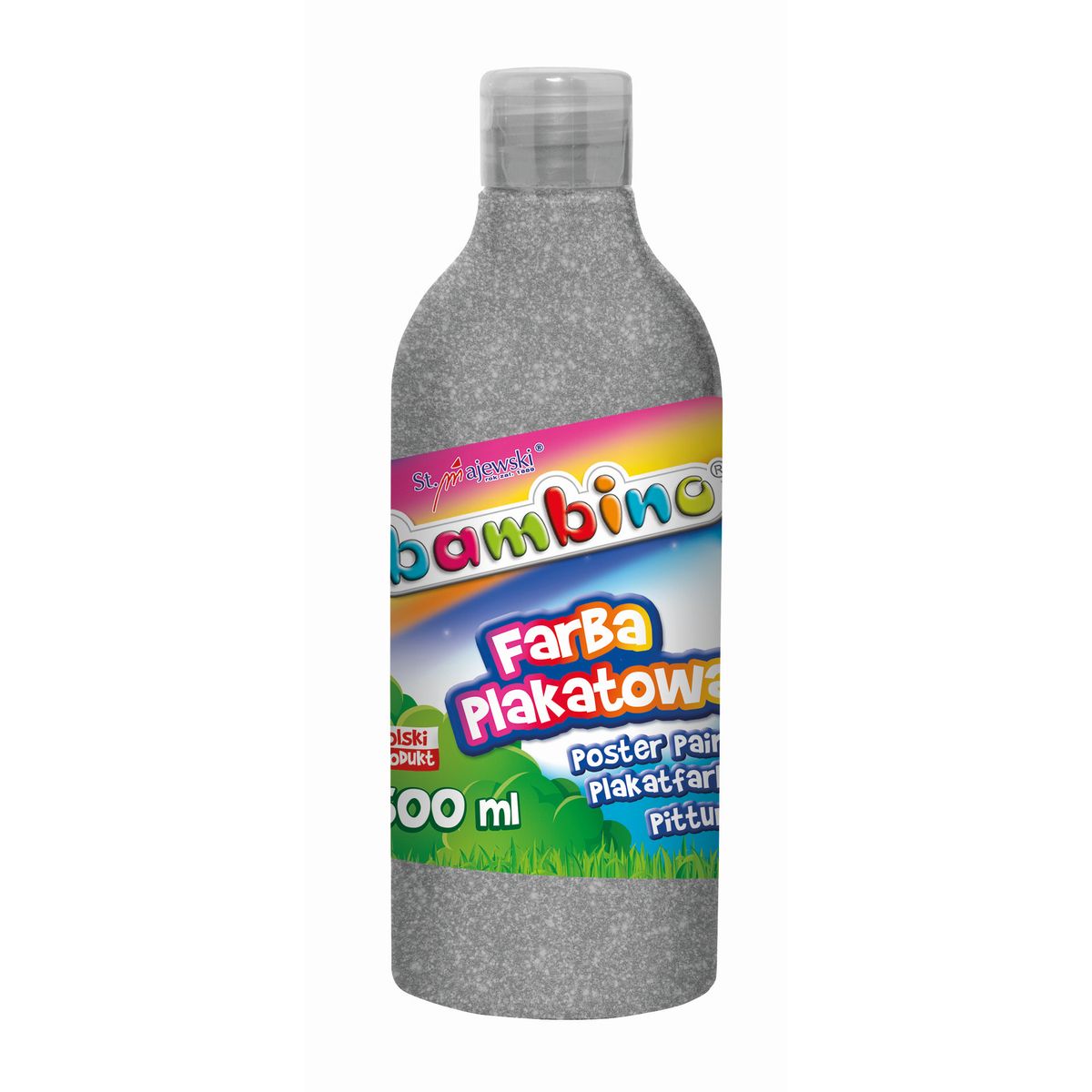 Farby plakatowe Bambino Bambino w butelce 500 ml kolor: srebrny 500ml 1 kolor. (srebrny)