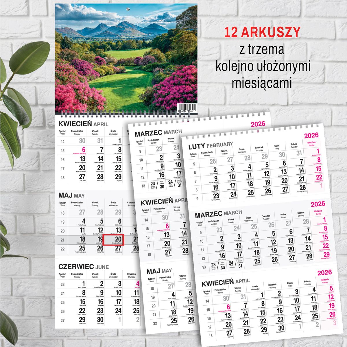 Kalendarz ścienny (401000) k:2915-377 OGRÓD A3 Press