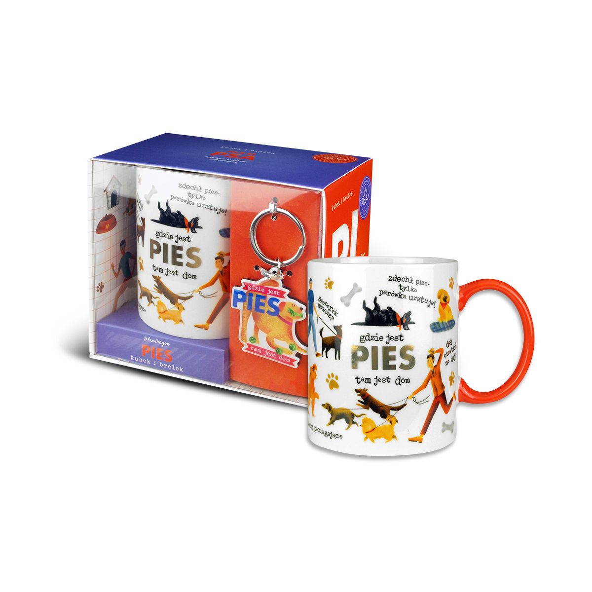 Kubek wielokrotnego użytku Set K+B PORYS-Pies Pan Dragon (5901854984223)
