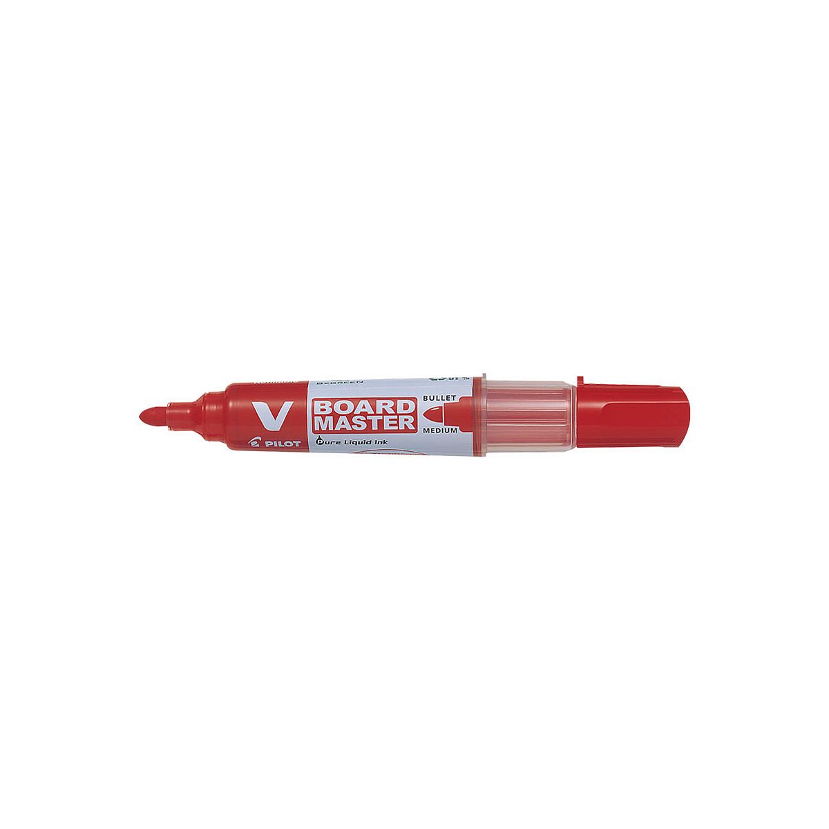 Marker suchościeralny Pilot V Board Master czerwony 2,3mm okrągła końcówka (WBMA-VBM-M-R-BG)