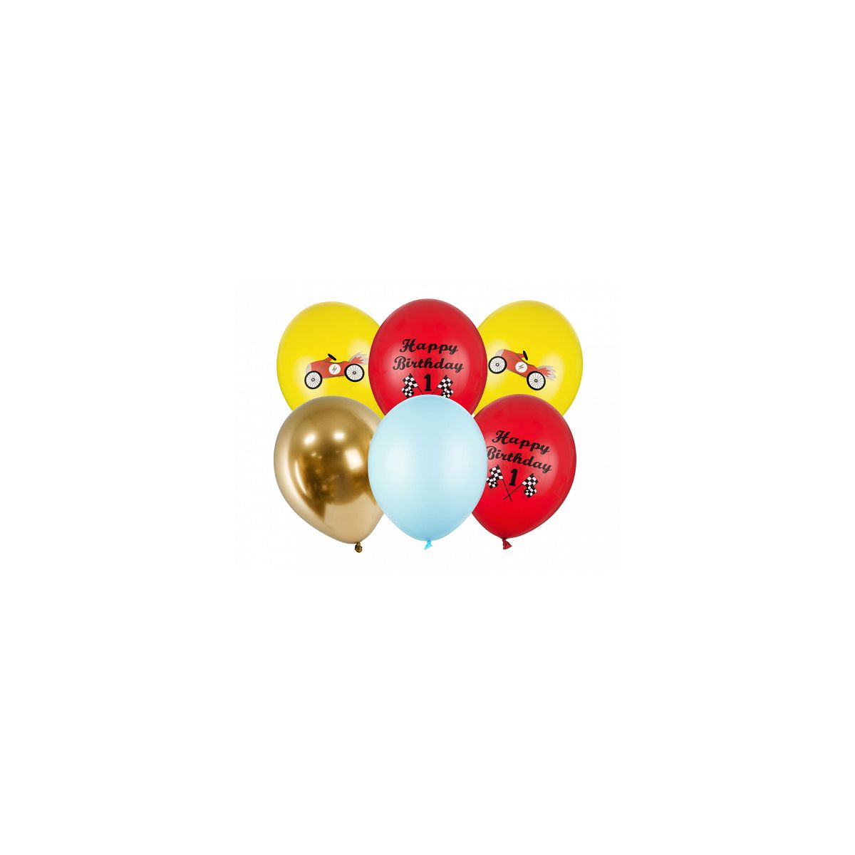 Balon gumowy Partydeco Happy Birthday, mix mix 300mm (SB14P-300-000-6)