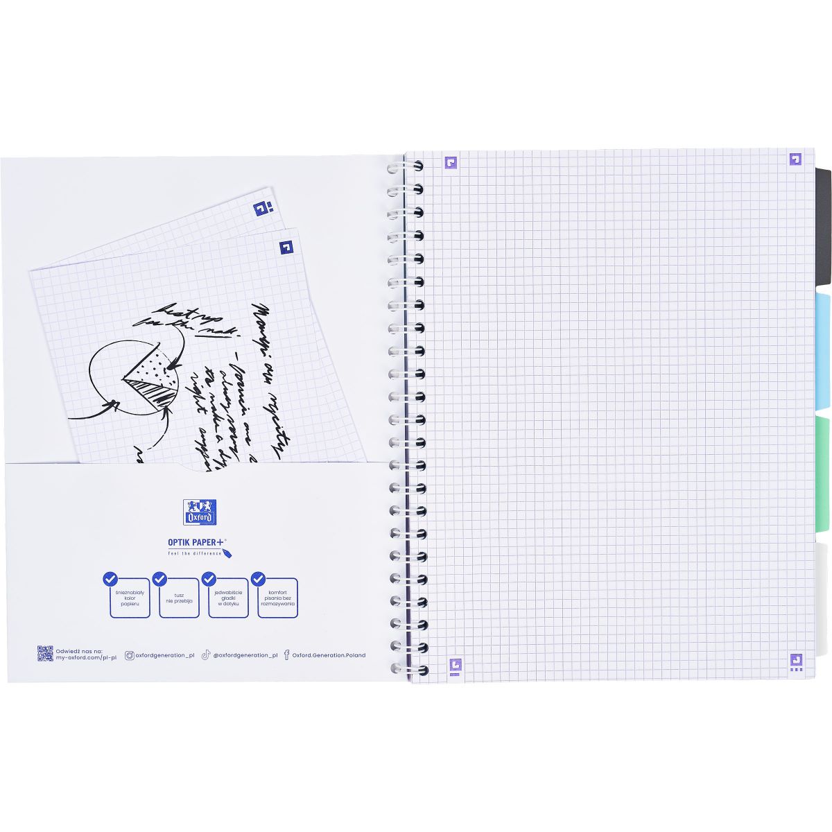 Notes (notatnik) pastel A4 80k. krata Oxford (400182938)