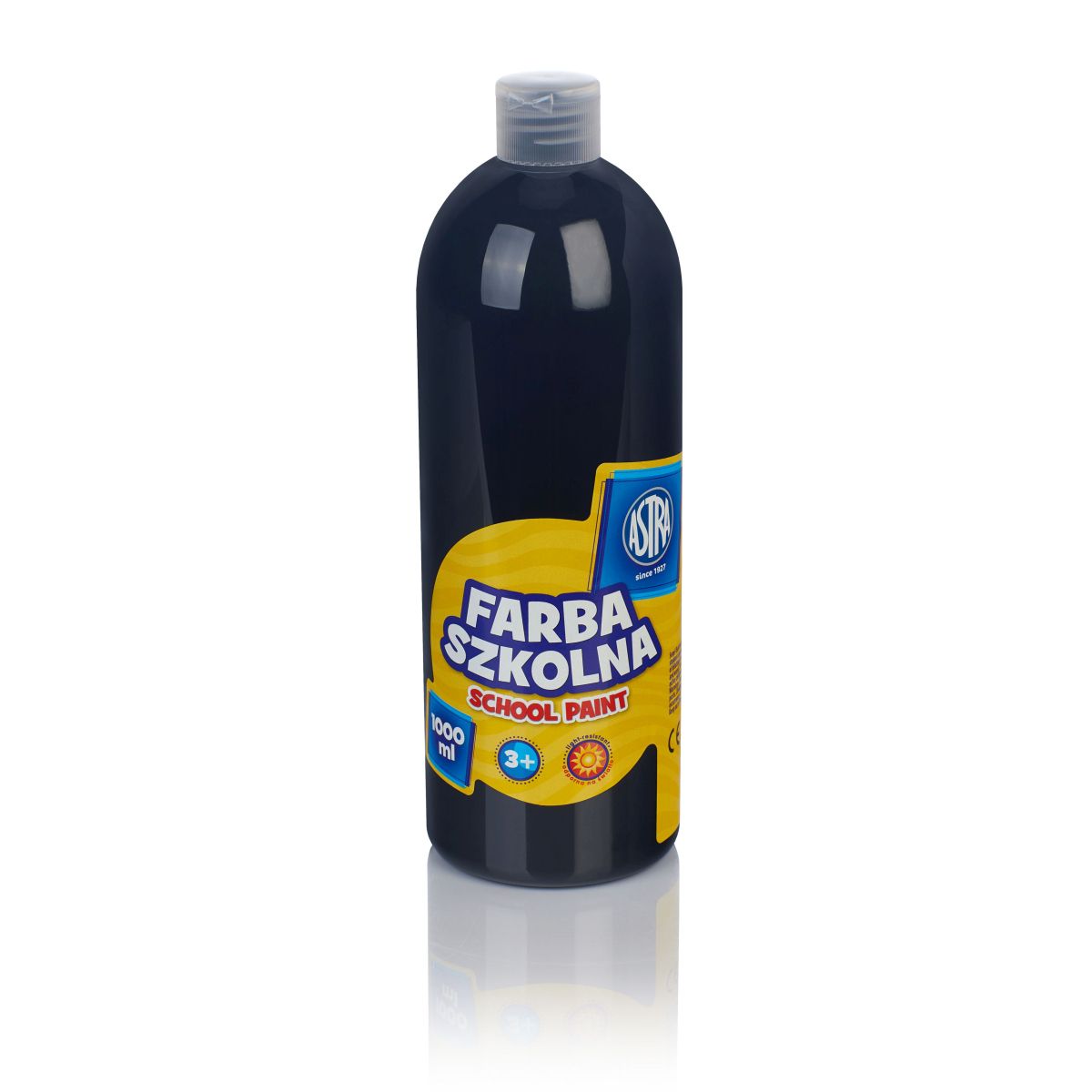 Farby plakatowe szkolne kolor: czarny 1000ml 1 kolor. Astra