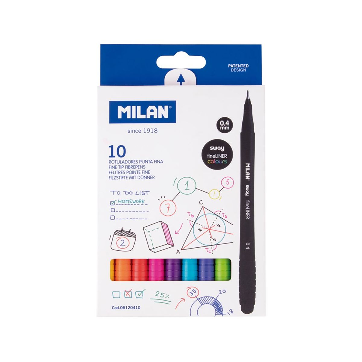 Cienkopis Milan Sway Fineliner mix 0,4mm 10kol. (6120410)
