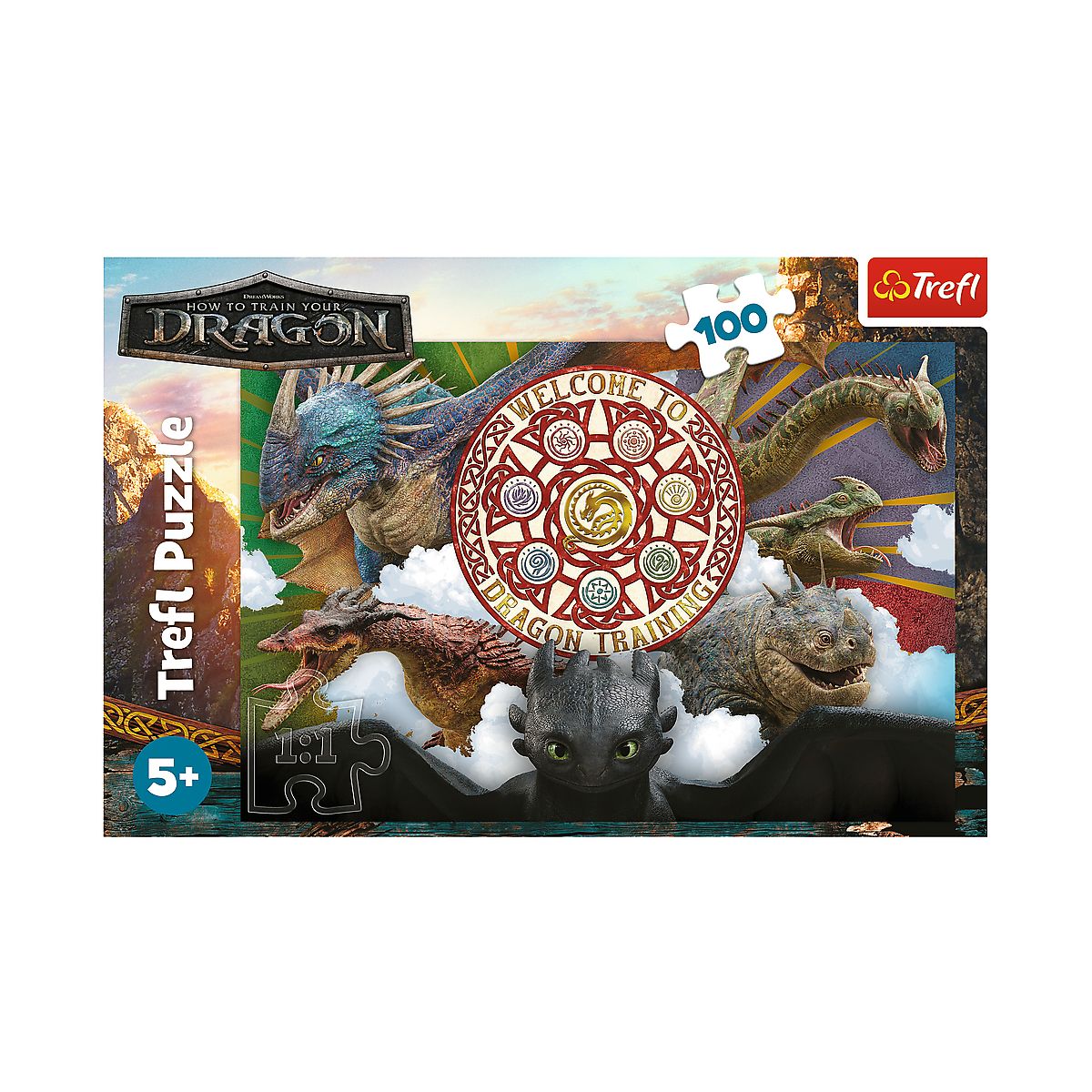 Puzzle Jak Wytresowac Smoka Smoki w akcji 100 el. Trefl (16524)