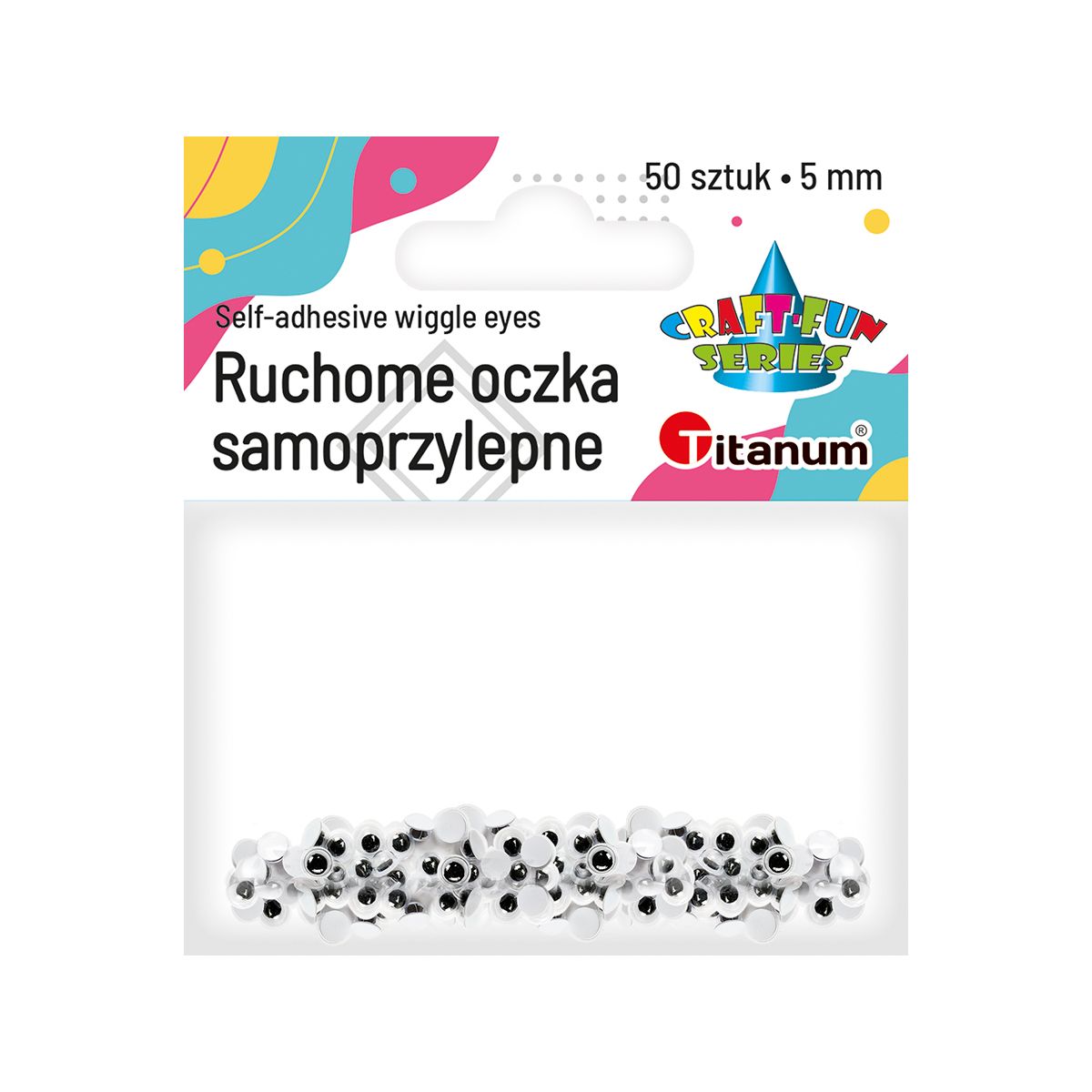 Oczy samoprzylepne Titanum Craft-Fun Series ruchome 5mm