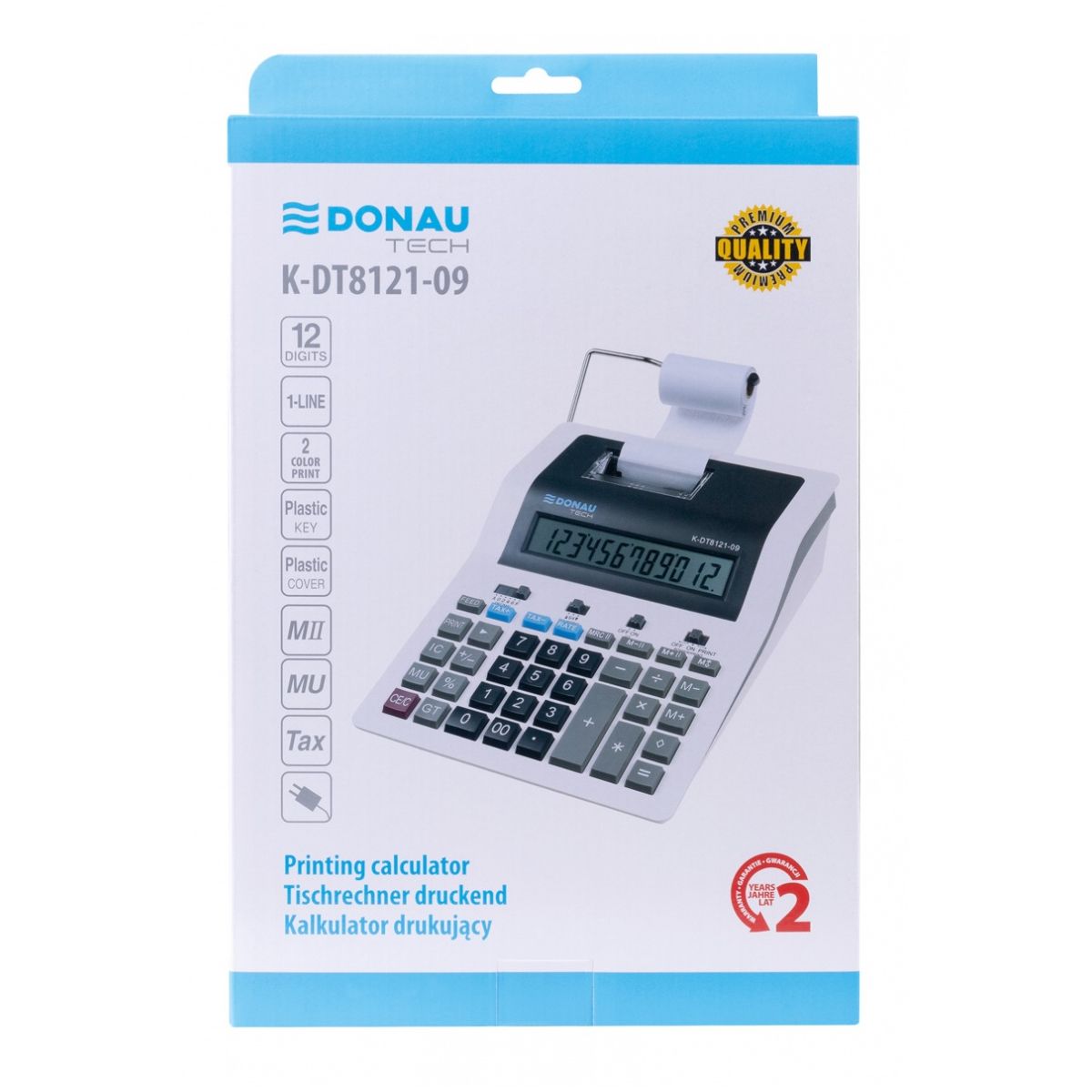 Kalkulator na biurko Donau Tech drukujący (K-DT8121-09)