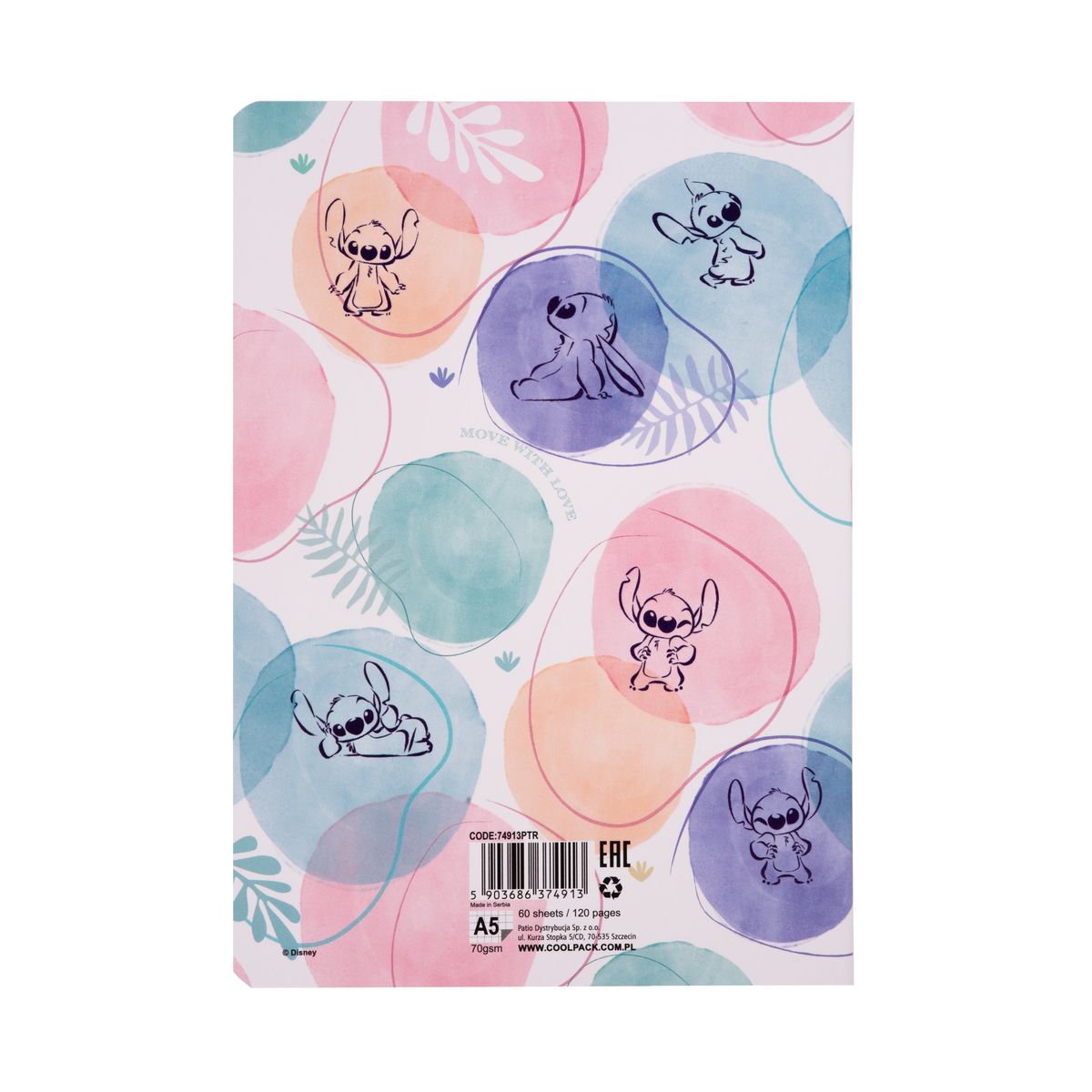 Zeszyt Patio Disney STITCH A5 60k. 70g krata (74913PTR)