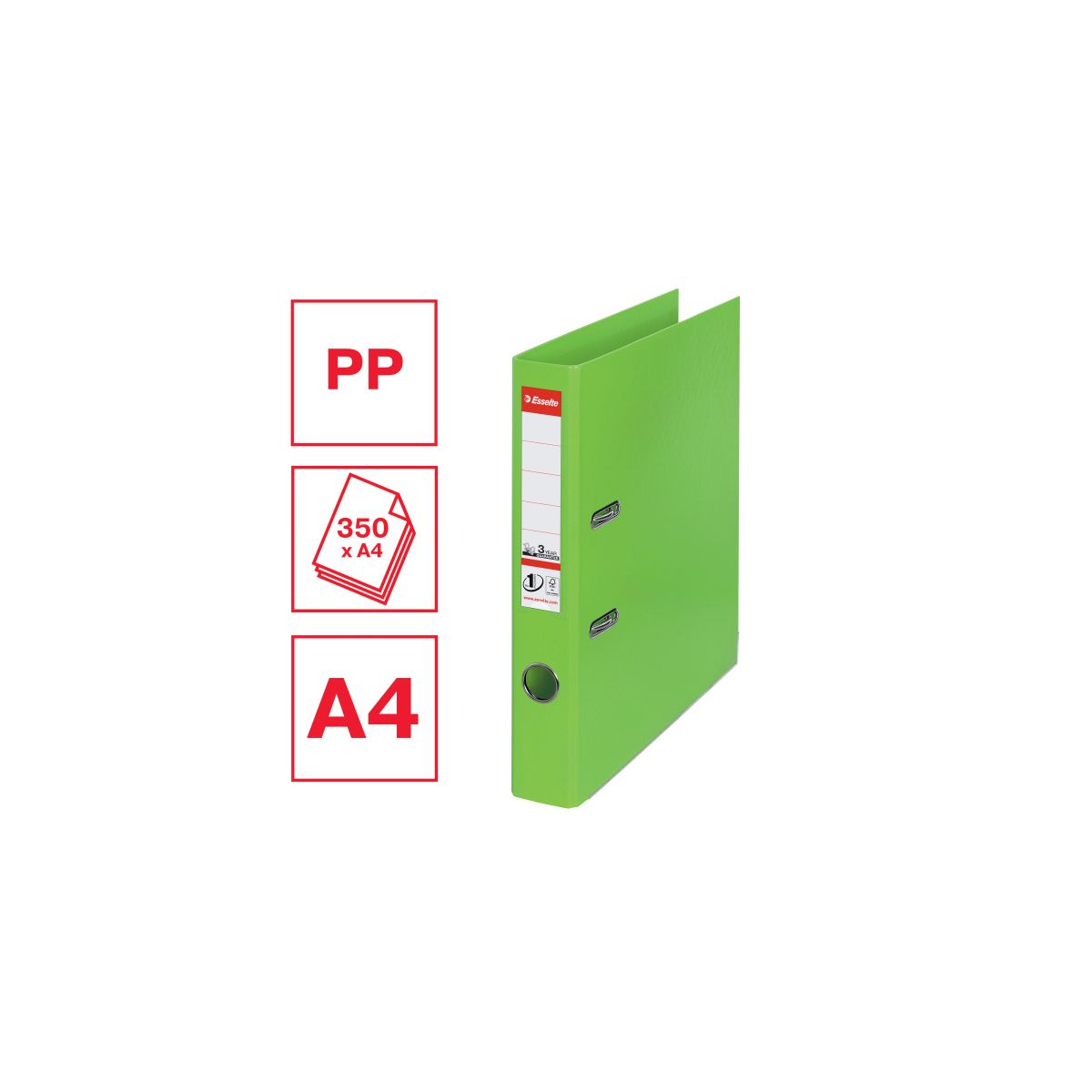 Segregator dźwigniowy Esselte No.1 Power Vivida A4 50mm zielony (624073)