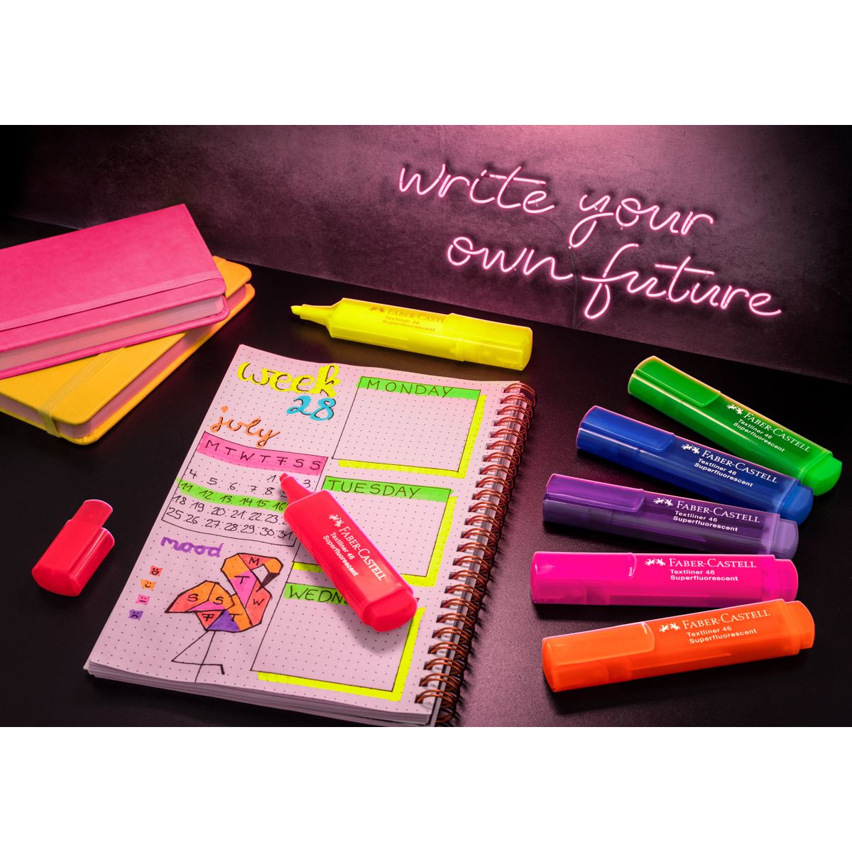 Zakreślacz Faber Castell Super Neon 8 kol. mix 1,0-5,0mm (254601 FC)
