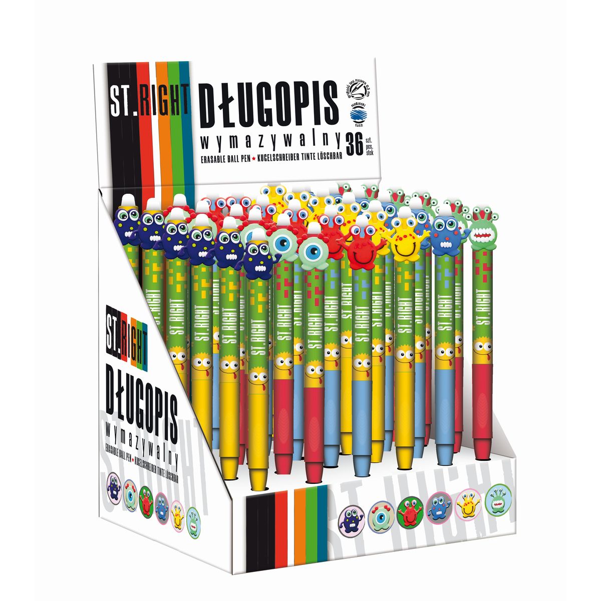 Długopis Bambino St.Right wymazywalny 36 szt displ (5903235657948)