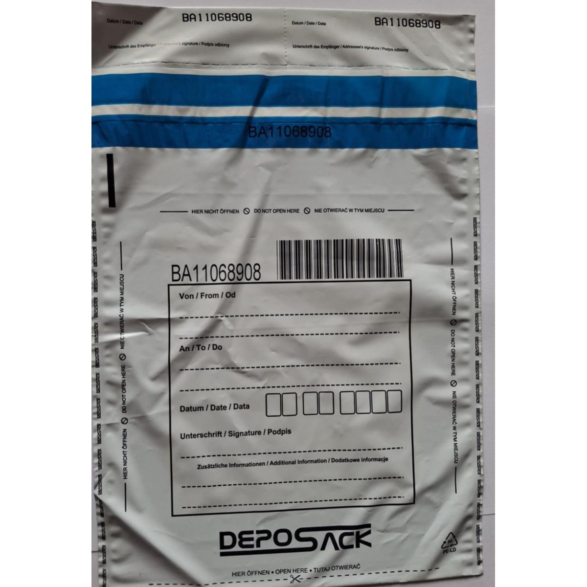 Koperta bezpieczna deposack B4 biała B4 [mm:] 255x360 A&G Koperty (2371) 500 sztuk