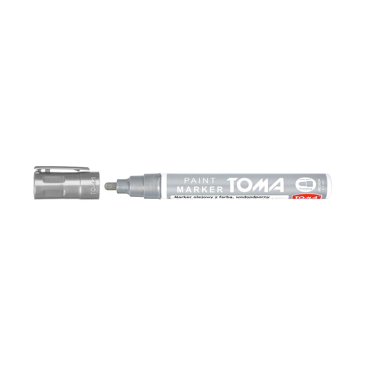 Marker olejowy Toma srebrny 2,5mm okrągła końcówka (TO-440 9 4)
