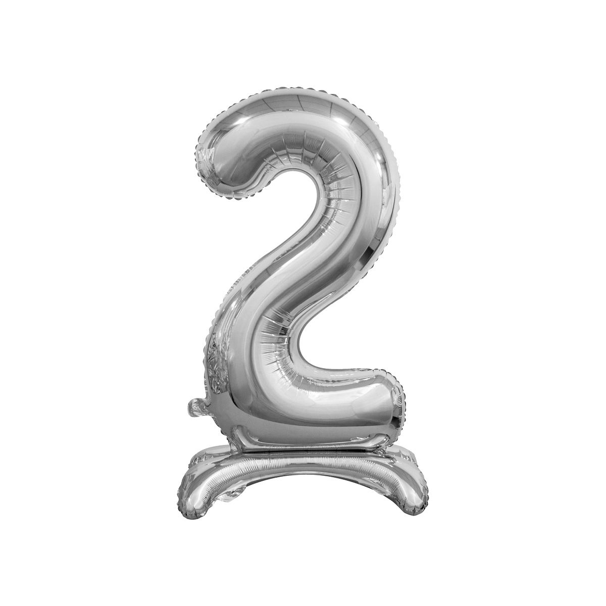 Balon gumowy Beauty&Charm cyfra stojąca srebrna Srebrny 30cal Godan (BC-ASS2)