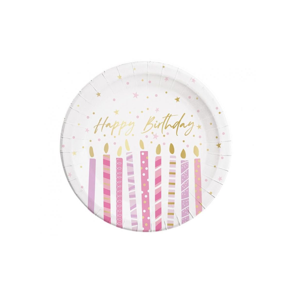 Talerz jednorazowy Godan Birthday Candles papier śr. 230mm 8 szt (96626)