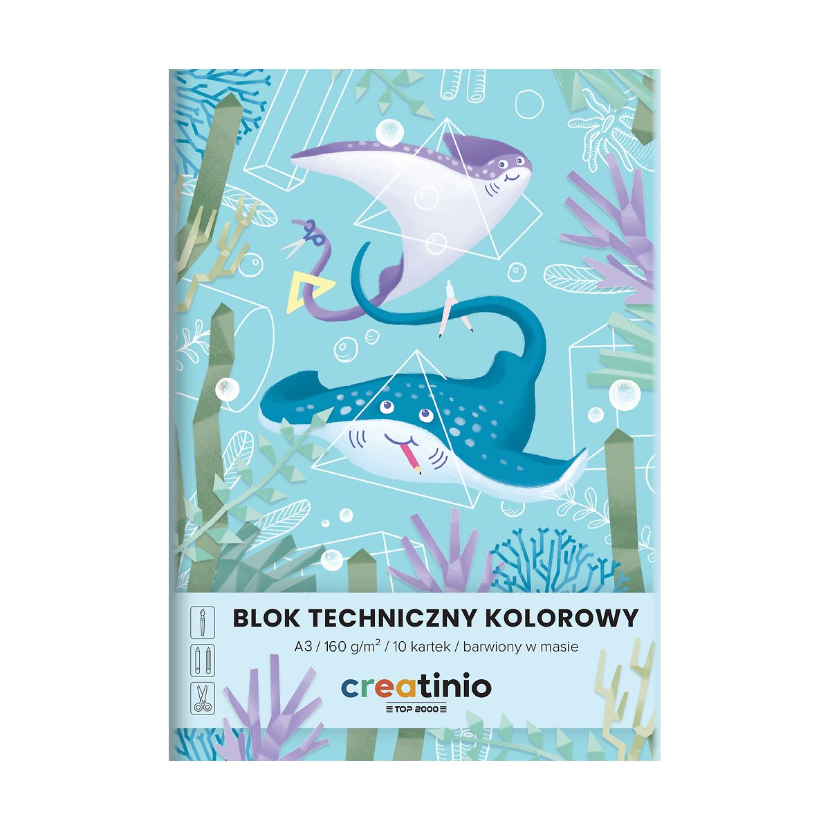 Blok techniczny Creatinio A3 kolorowy 160g 10k Top 2000 (400176680)
