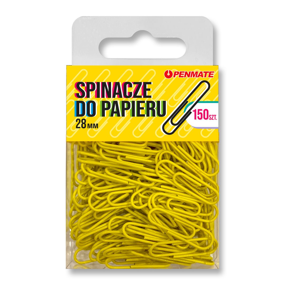 Spinacze standard Penmate kanarkowy TT8316 28mm 150 szt (spinacz kolorowy  28mm)