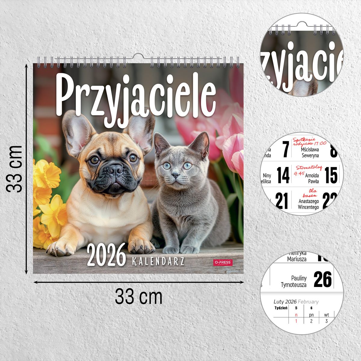 Kalendarz ścienny (401000) k:2915-377 Przyjaciele 33x33 330mm x 330mm Press