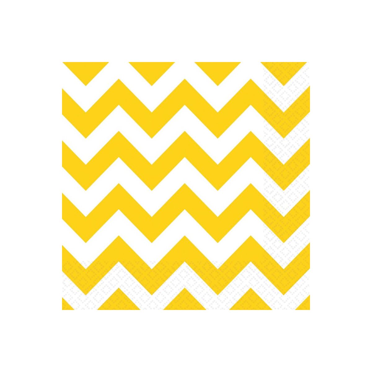 Serwetki Amscan YELLOW CHEVRON biało-żółty papier [mm:] 330x330 (999509)