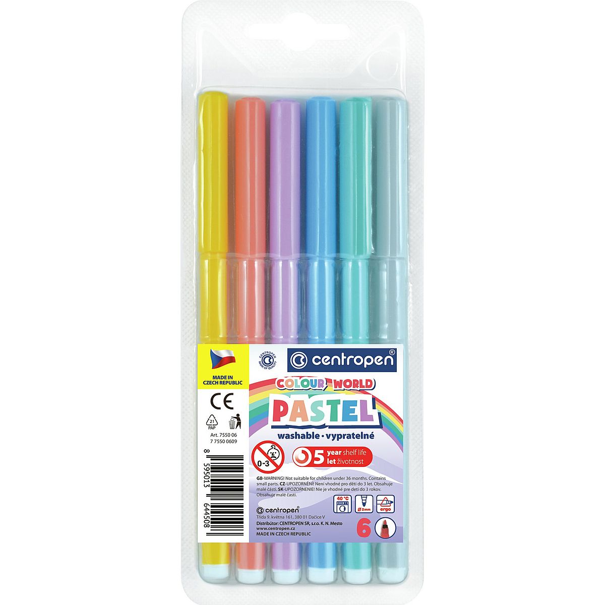 Flamaster Centropen pastel 6 kol. (775500609)