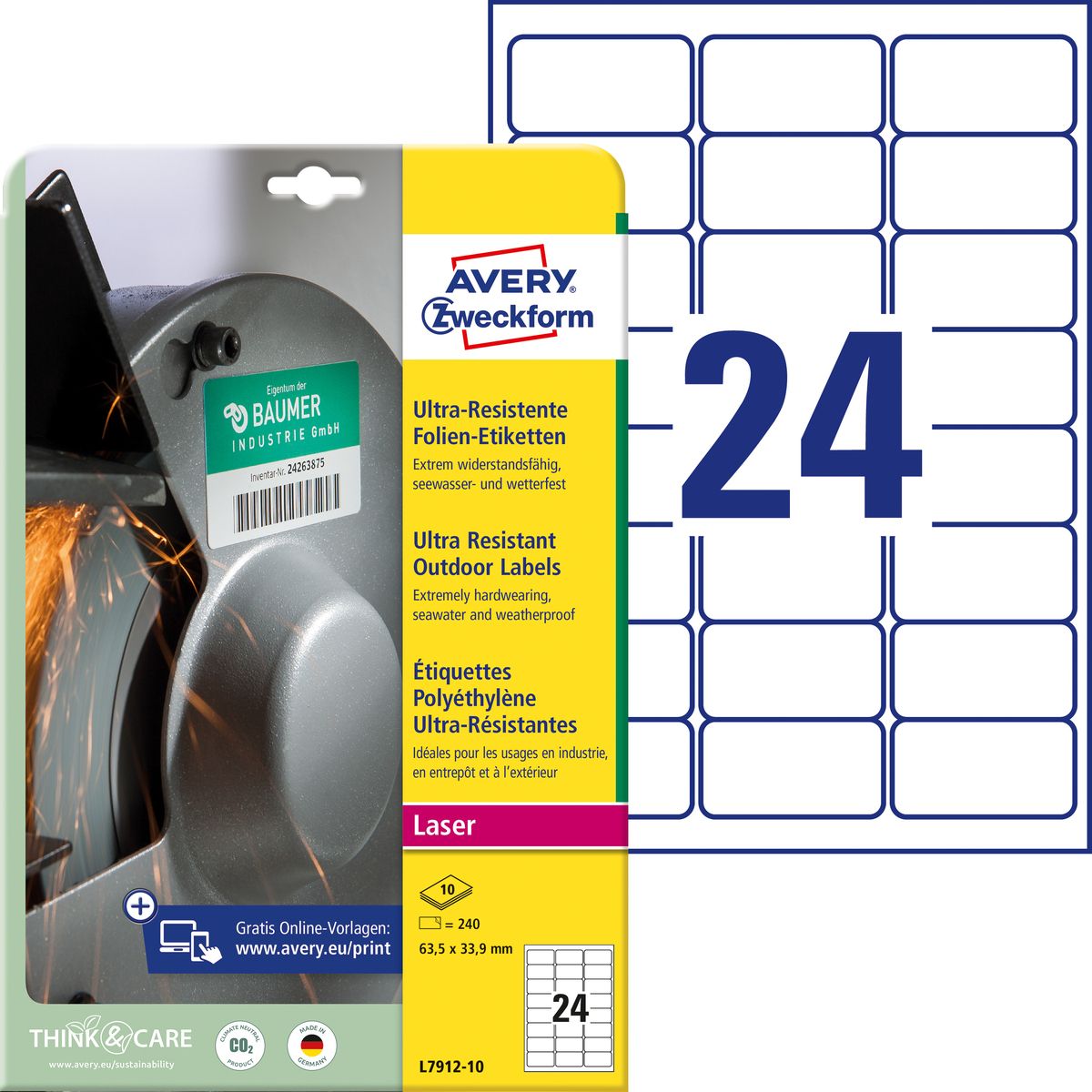 Etykieta samoprzylepna Avery Zweckform A4 biała (L 7912-10)
