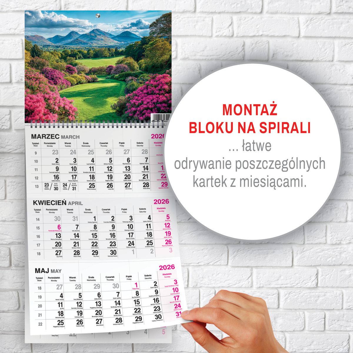 Kalendarz ścienny (401000) k:2915-377 OGRÓD A3 Press