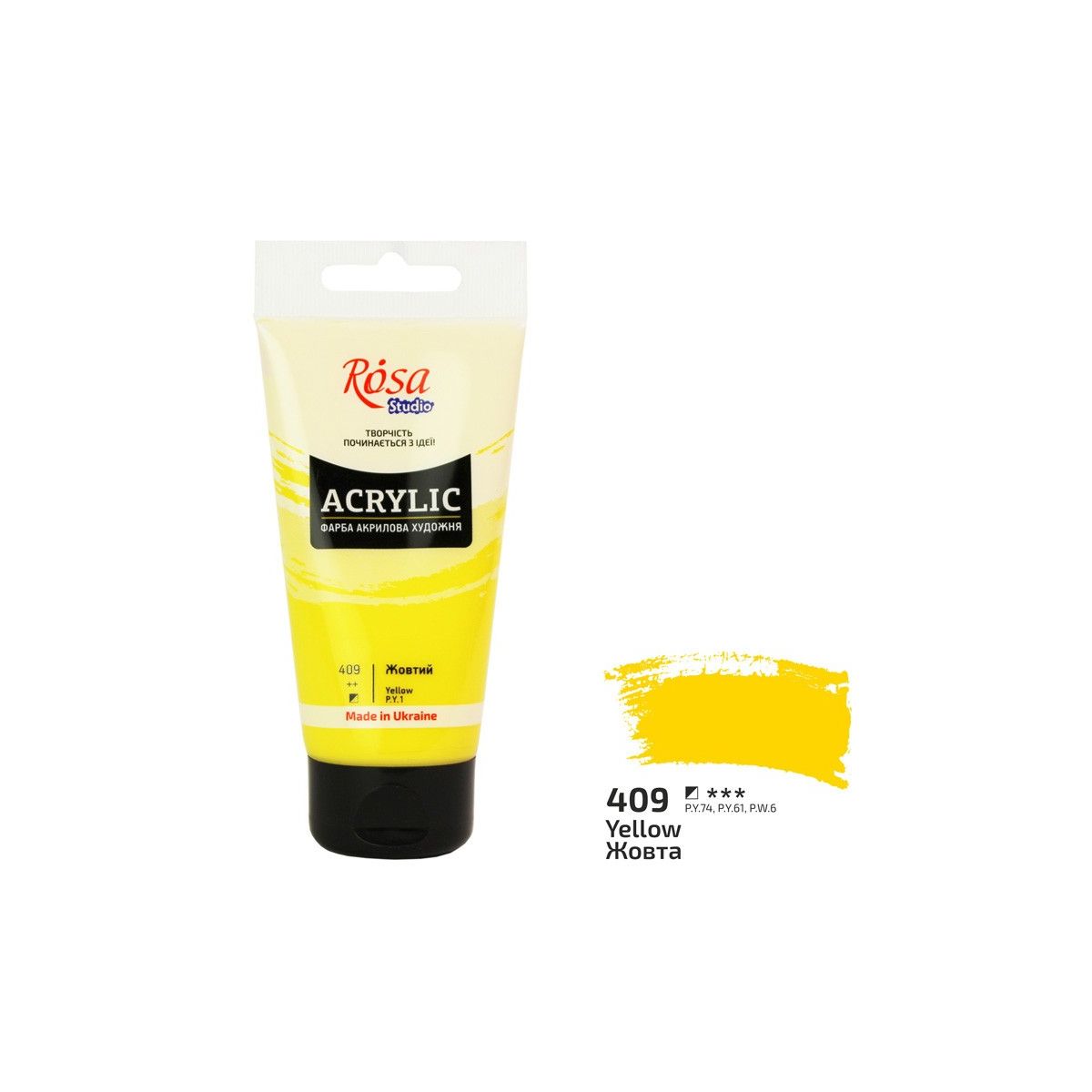 Farba akrylowa Rosa żółty kolor: żółty 75ml