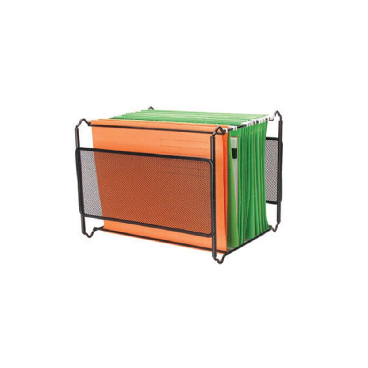 Kartoteka (pojemnik) na teczki wiszące mini archiwum siatka czarny metal [mm:] 335x250x 285 Q-Connect (KF00833)