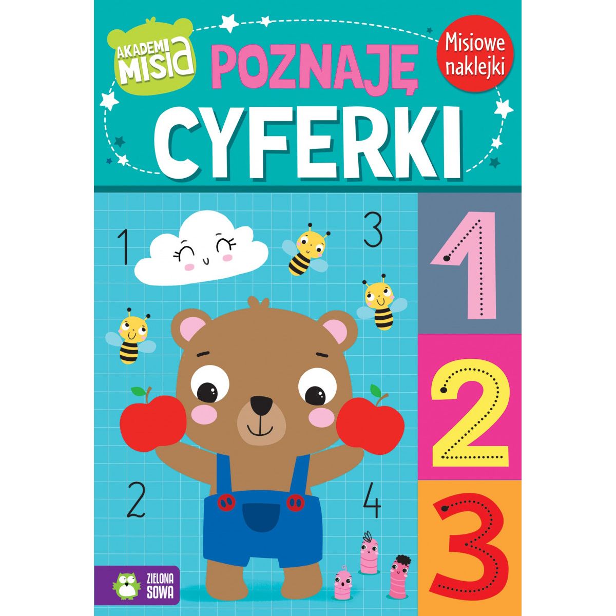 Książeczka edukacyjna Akademia Misia Poznaję cyferki Zielona Sowa