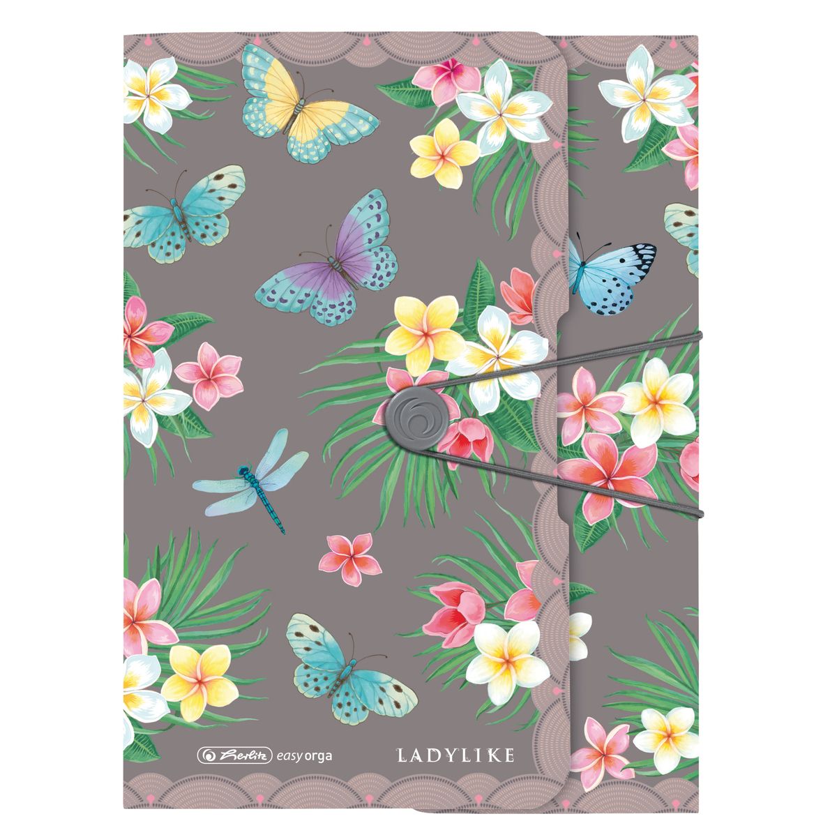 Teczka kartonowa na gumkę Ladylike Butterflies 50044009 A4 Herlitz (300001529)