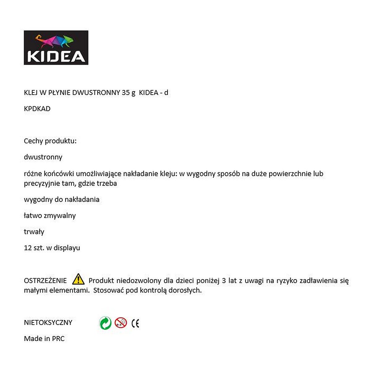 Klej w płynie KIDART 35ml Kidea (KPDKAD)
