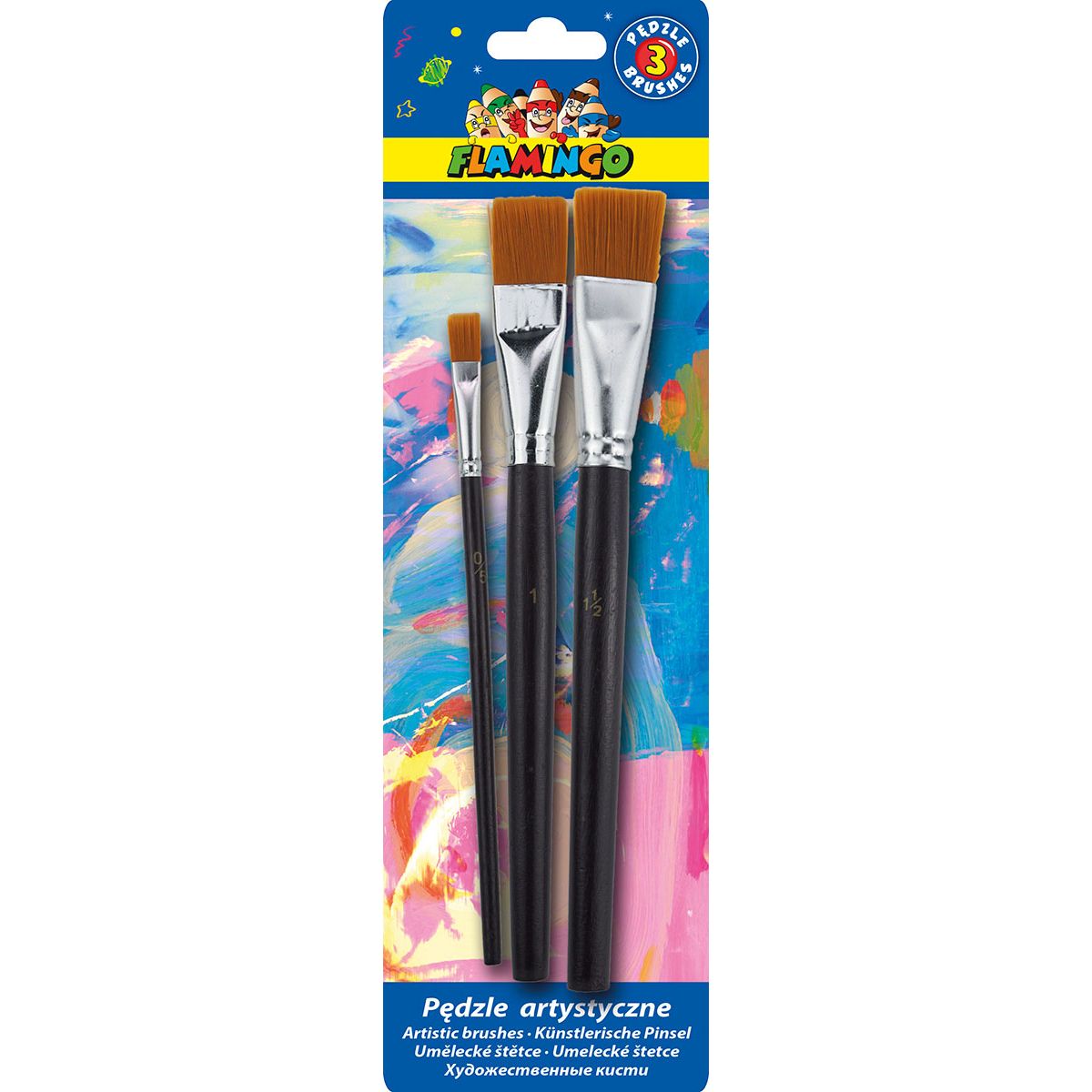 Pędzel Flamingo drewniany uchwyt (SR-B8)