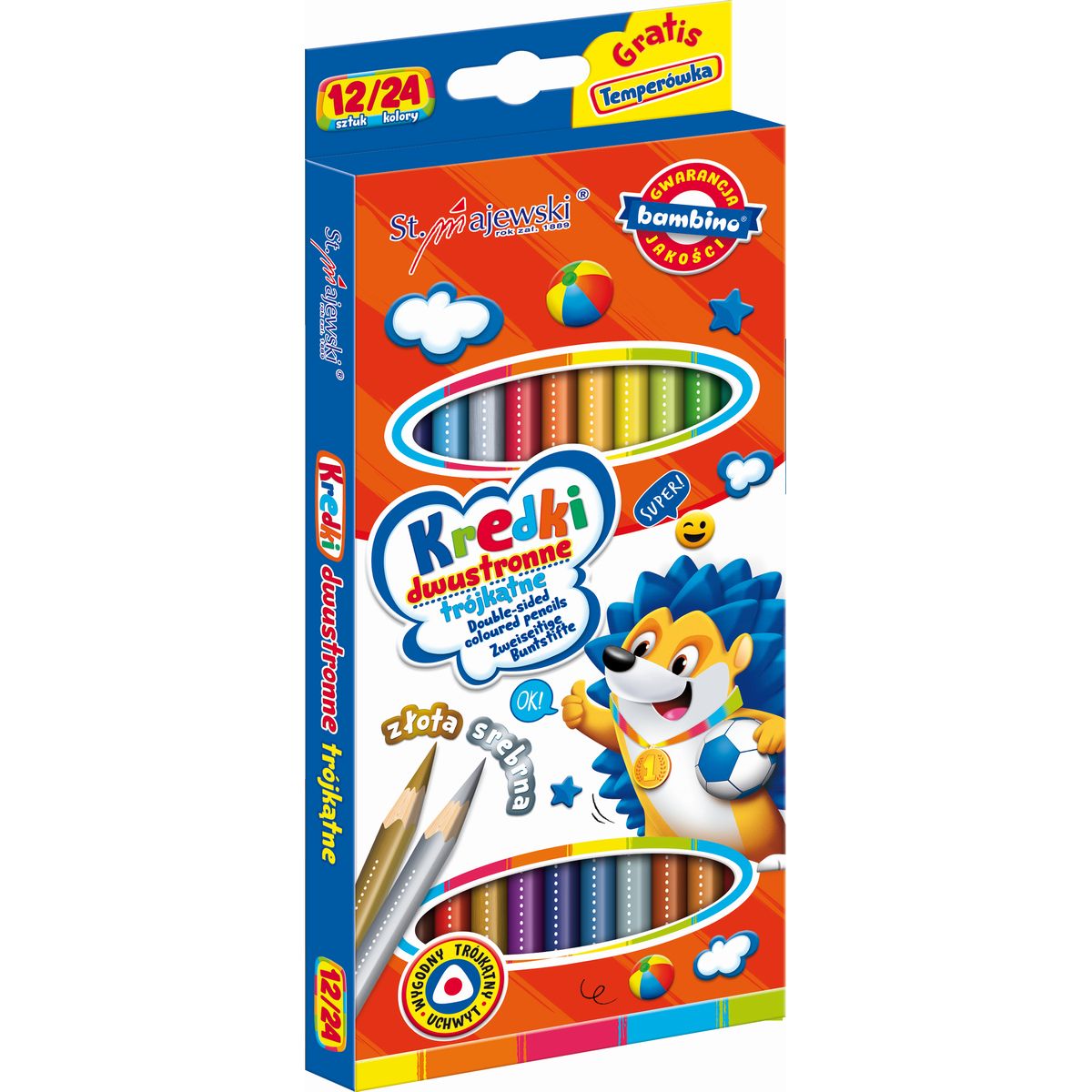 Kredki ołówkowe Bambino dwustronne 24 kol. St.Majewski (5903235004940)