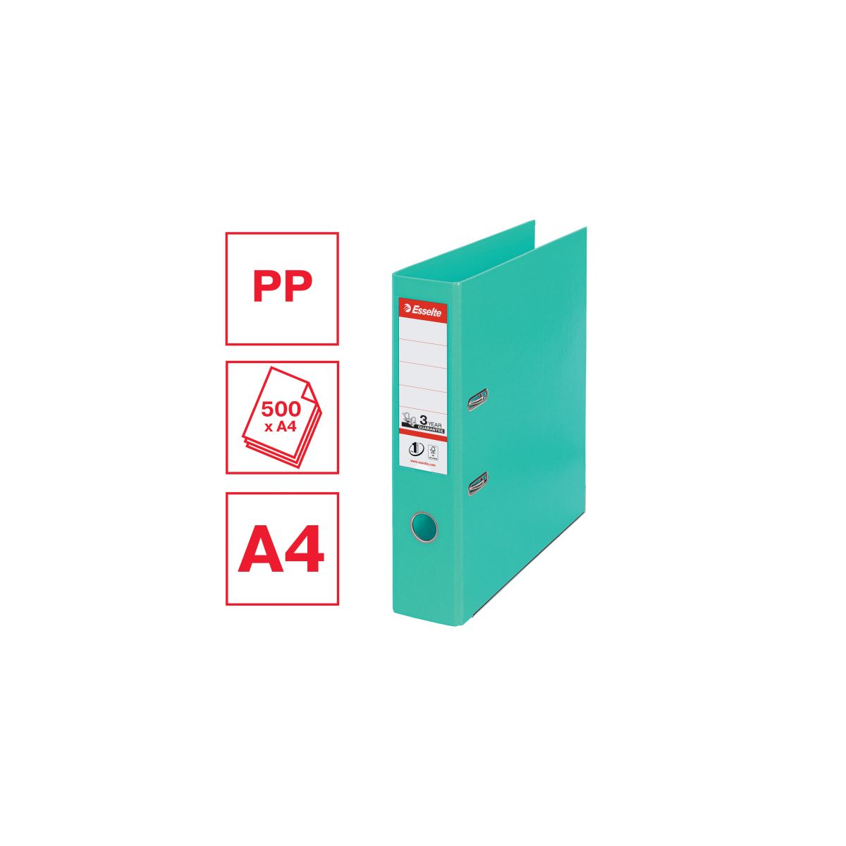 Segregator dźwigniowy Esselte No. 1 Power A4 75mm zielony jasny (811312)