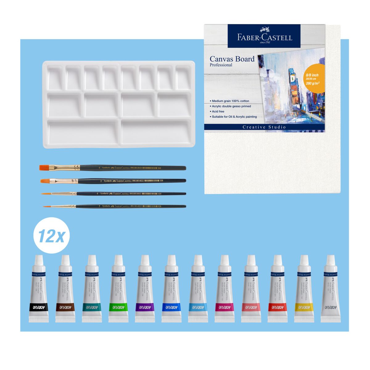 Zestaw plastyczny Classic do malowania akrylami Faber Castell (379280 FC)